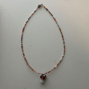 handmade mushroom necklace